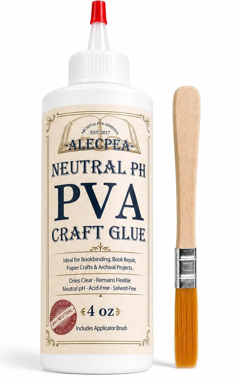 ALECPEA PVA Glue 4 oz for Crafts and Paper Projects