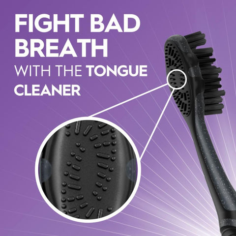 Oral-B 3D White Charcoal Manual Toothbrush, 2-Pack, Medium Bristles, Teeth Whitening Brushes for Adults