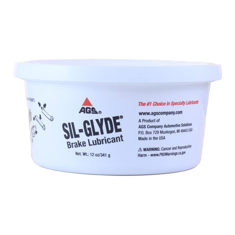 AGS Automotive Solutions SIL-Glyde 12 oz Tub Silicone Based Brake Assembly Lubricant for Eliminating Disc Brake Squeal - Moisture Proof, Heat Resistant, Rust and Corrosion Protector (Pack of 2)