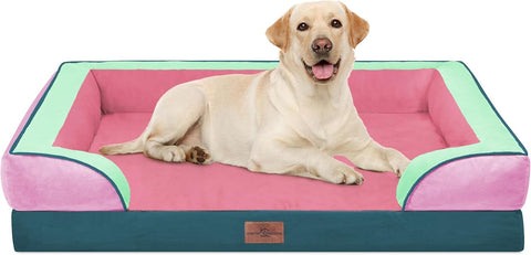 Comfort Expression Orthopedic Dog Bed for Extra Large Dogs with Bolster
