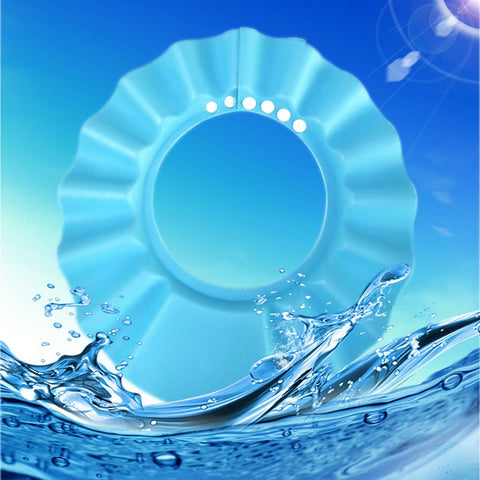 Safe Shampoo Shower Bathing Protection Bath Cap Soft Adjustable Visor Hat for Toddler, Baby, Kids, Children … (Blue)