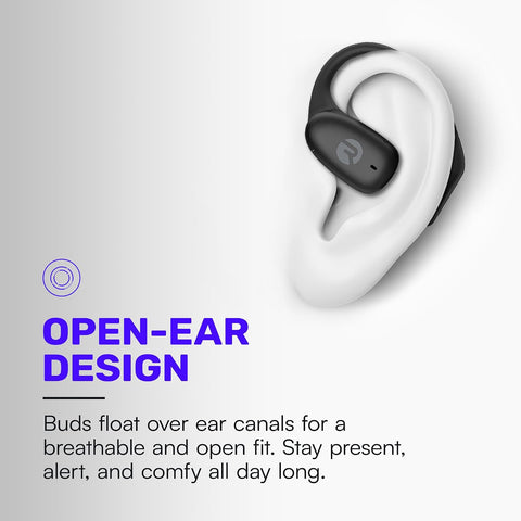 Raycon Essential Open Ear Earbuds – Open Ear Headphones, Earbuds Wireless Bluetooth, Sweat & Water-Resistant Earphones, Running Headphones with Ultra-Lightweight Design, 36 Hours Battery Life (Blue)