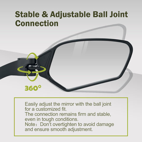 Adjustable Handlebar Bike Mirrors, Right Bicycle Mirror Set