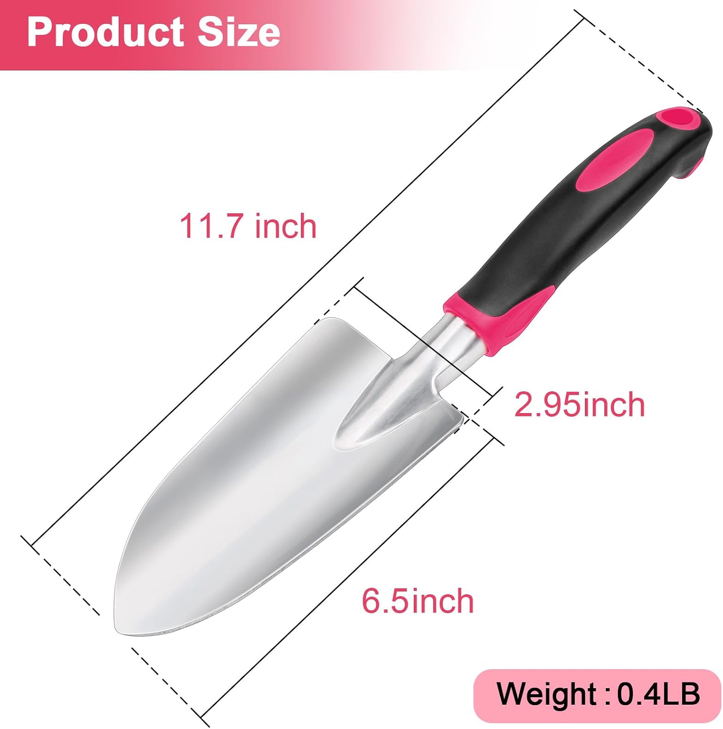 Garden Shovel Hand Trowel, Rust Resistant Garden Spade Hand Shovel Red