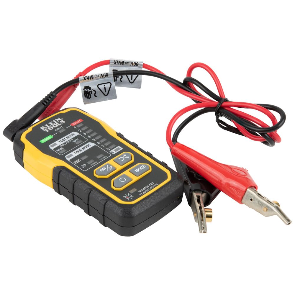 Klein Tools VDV500-163 Wire Tracer Digital Tone Generator Continuity Cable Tester for for Ethernet, Telephone, Speaker, Coax, and Data Cables RJ45, RJ11, RJ12