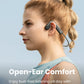 SHOKZ OpenMove - Open-Ear Bluetooth Sport Headphones - Bone Conduction Wireless Earphones - Sweatproof for Running and Workouts, with Sticker Pack (Grey)