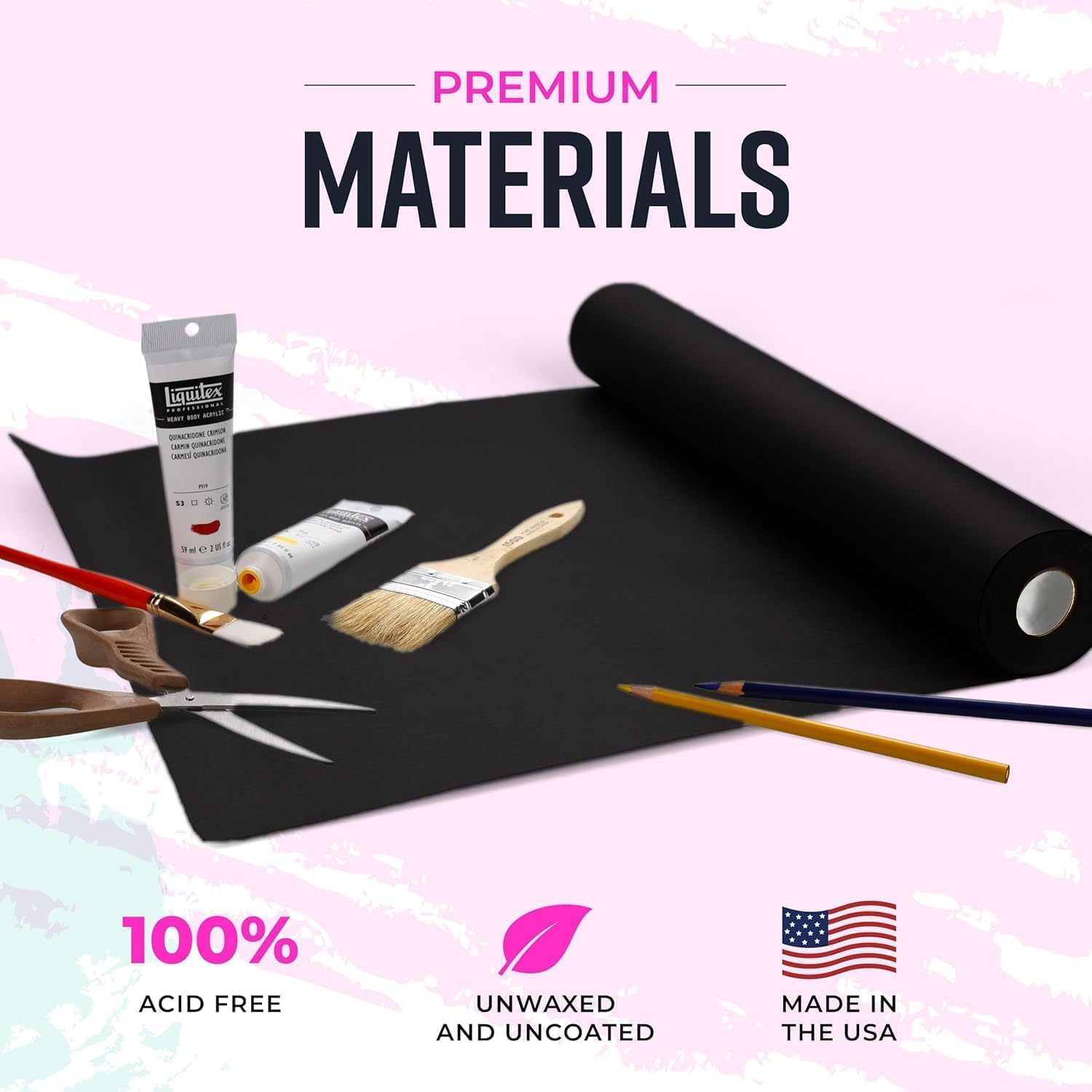 Bryco Goods Black Kraft Paper Roll - 18 Inch x 100 Feet - Ideal for Packing, Shipping, Arts & Crafts, Poster, Bulletin Board, Decorations, Bouquet, Gift Wrapping - Made in the USA