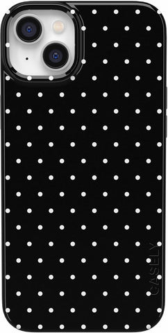 Casely iPhone 14 Plus Case | On the Dot | Black Polka Dot | Compatible with MagSafe | Classic Ultra Slim Design