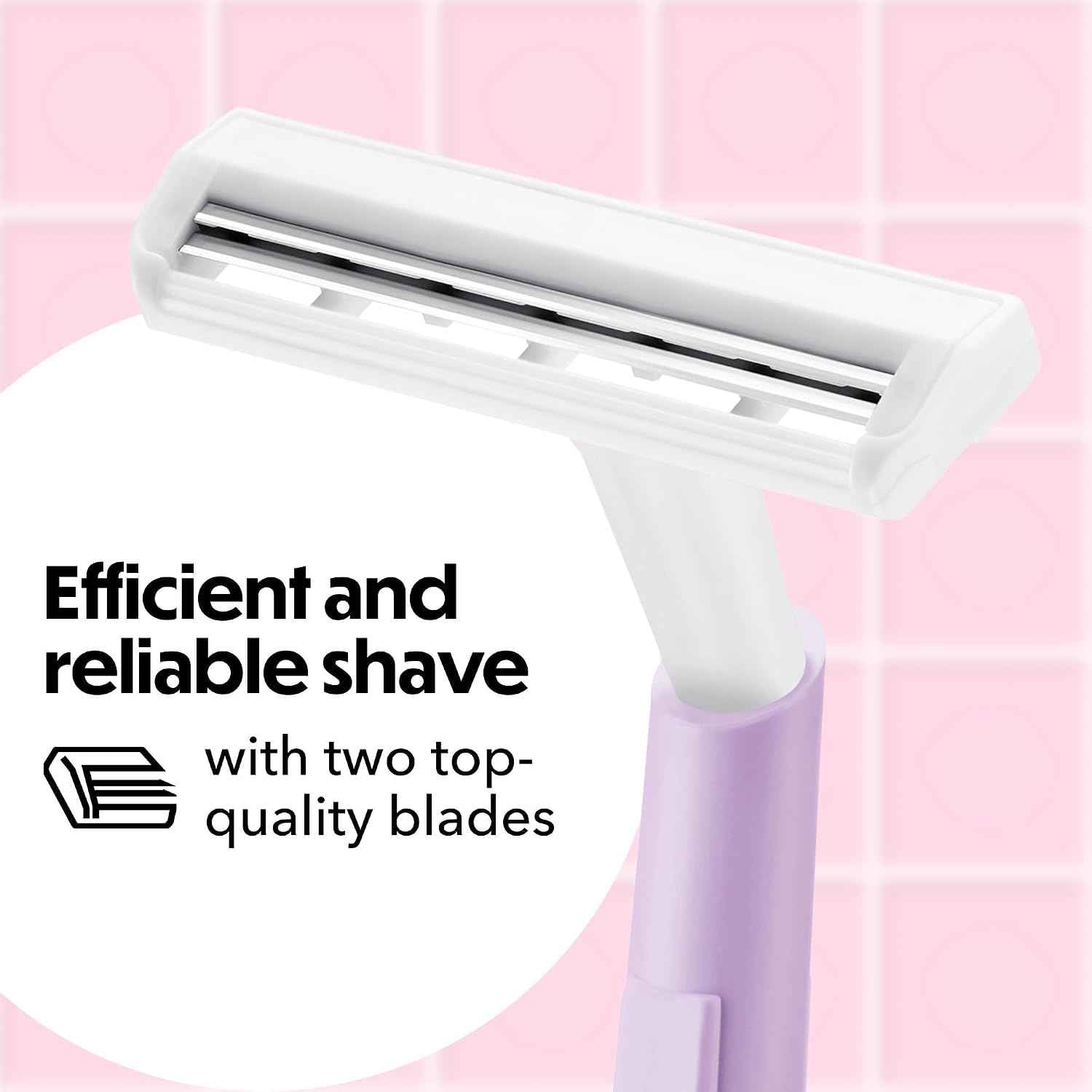 BIC Silky Touch Womens Disposable Razors, 2-Blade, Travel Covers, 18-Pack