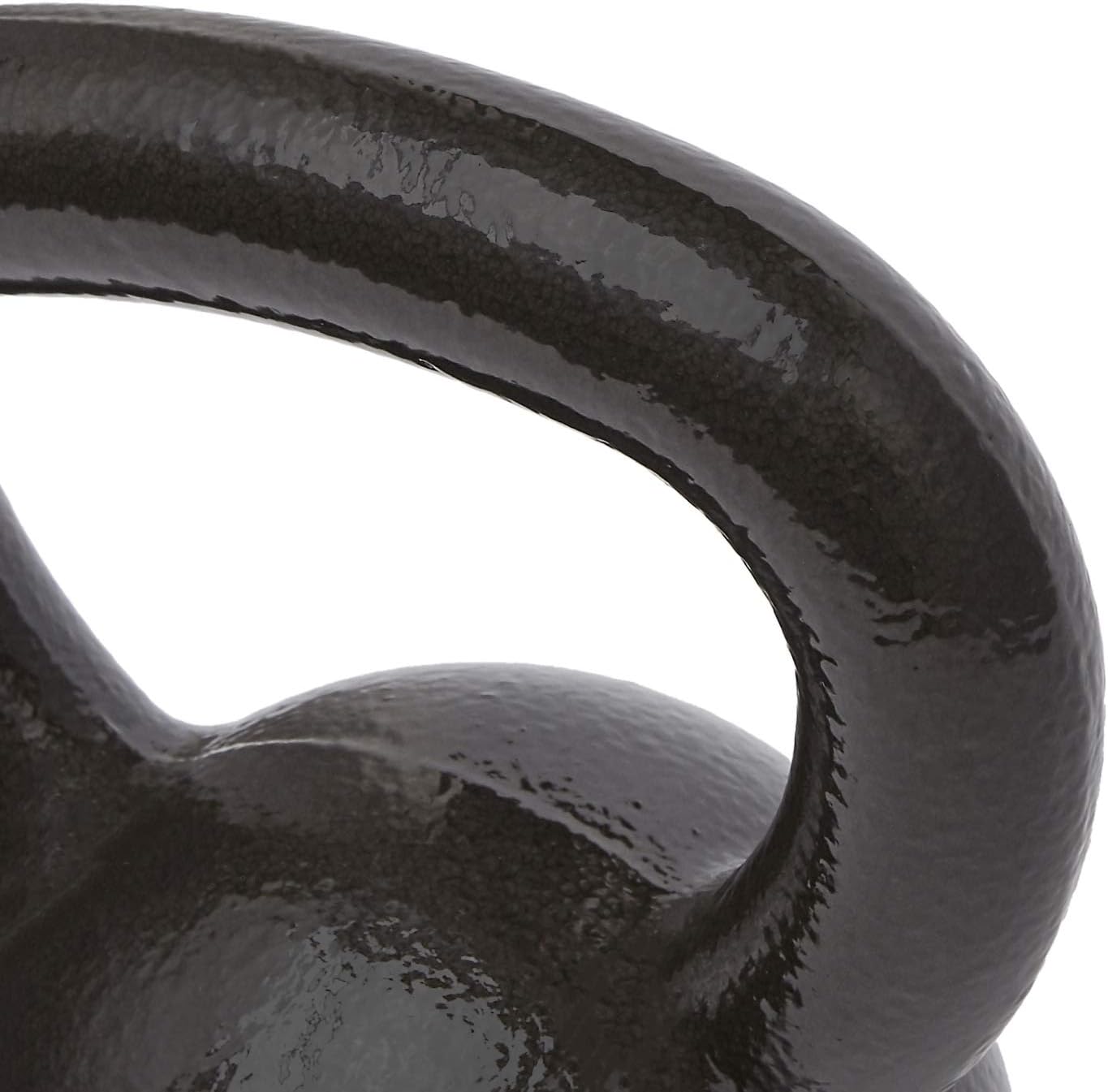 Amazon Basics Cast Iron Kettlebell for Strength Training, Textured Wide Handle, Black