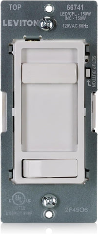 Leviton SureSlide LED Advanced Dimmer Switch for 150W Dimmable LED, Halogen and Incandescent Bulbs and Fixtures, 66741-W, White