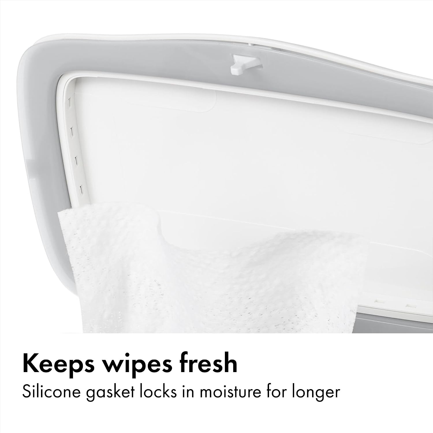 OXO Tot Perfect Pull Baby Wipes Dispenser, Refillable Wipe Holder, Gray