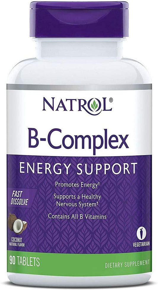 Natrol B-Complex Fast Dissolve Tablets, Coconut Flavor, 90 Count (Pack of 12)