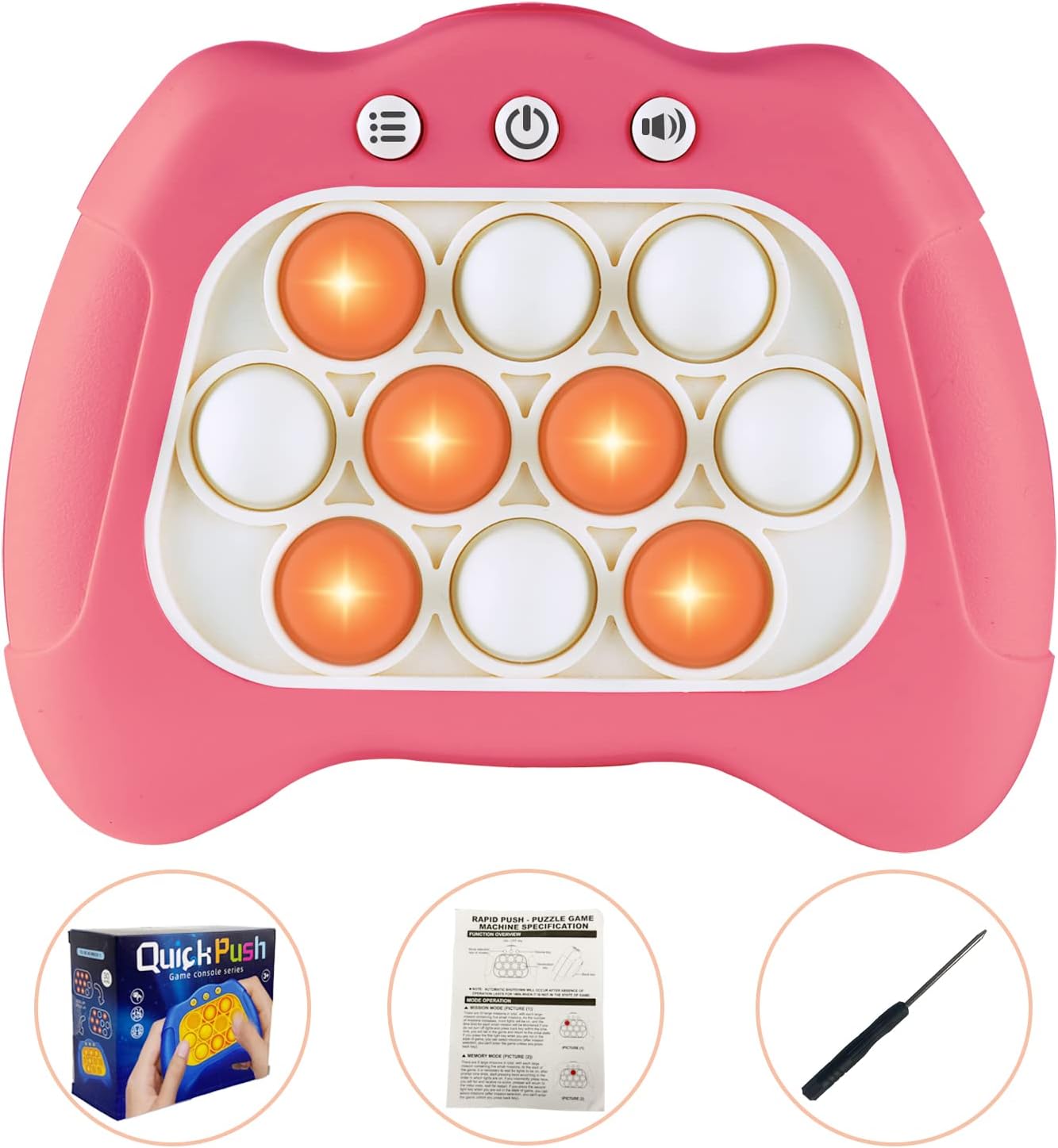 Intoypad Pop The Target! Handheld Speed Push Fidget Game Machine Pink