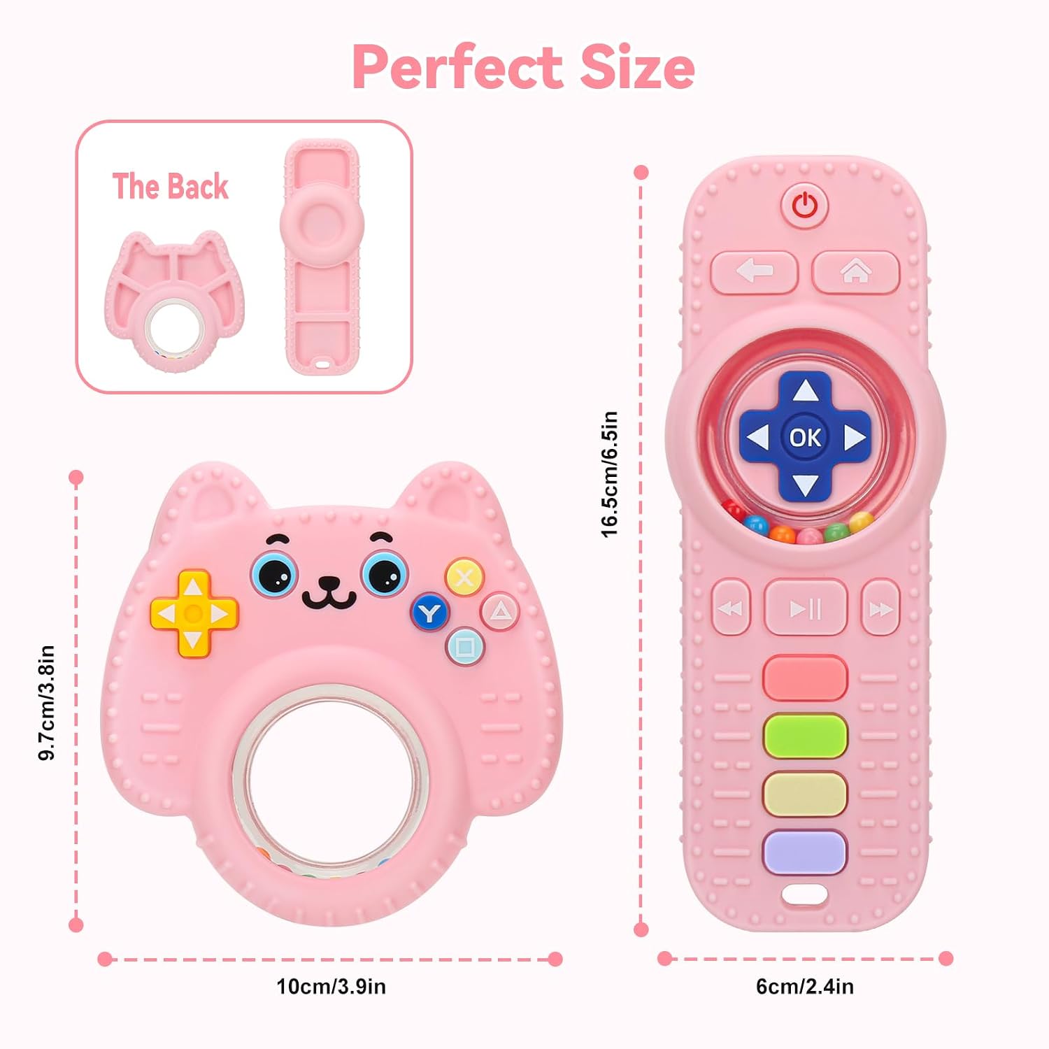 Baby Rattles Teething Toys for Babies 3-6 Months - Remote Design.