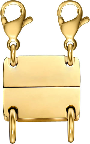 Dailyacc Layering Magnetic Necklace Clasp,18 K Gold and Silver Separator for Stackable Necklaces