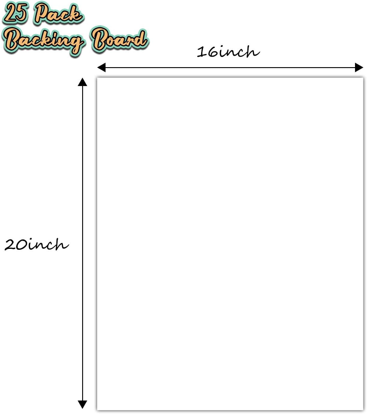 Golden State Art 16x20 Backing Boards, 25 Pack Bright White Backer Boards