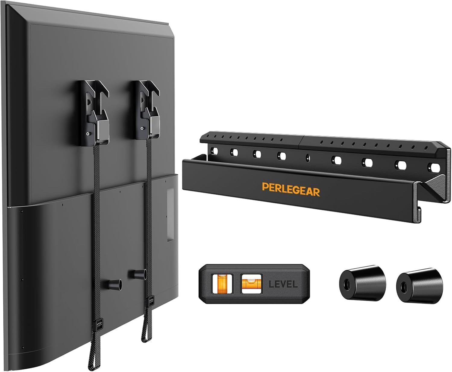Perlegear No Drill TV Wall Mount for Most 24-65 Inch TVs up to 100 lbs