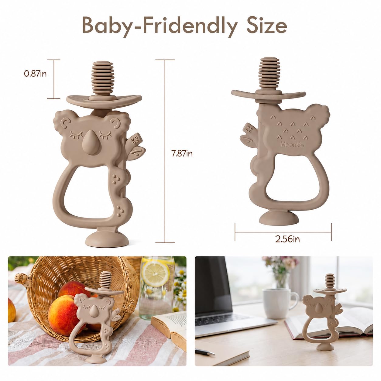 Moonkie Koala Baby Teether & 360° Silicone Toothbrush, Teething Toy, 3M+