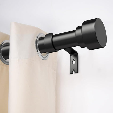 Time Forest Black Curtain Rods for Windows 28 to 48 Inch (2.3-4 Feet), 1 Inch Diameter Adjustable Heavy Duty Curtain Rod, Modern Style Indoor Outdoor Window Drapery Rods with End Caps, Size 32"- 60"