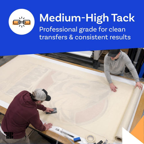 24 inch x 100 Yard Roll of Vinyl Transfer Tape Paper with Layflat Adhesive. Premium-Grade Application Tape for Vinyl Graphics and Sign Making. Made in the USA
