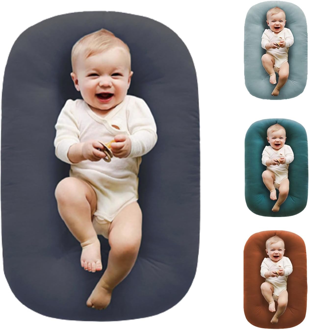 0-24 Months Baby Lounger Support Cushion for Home Travel,Dark Grey