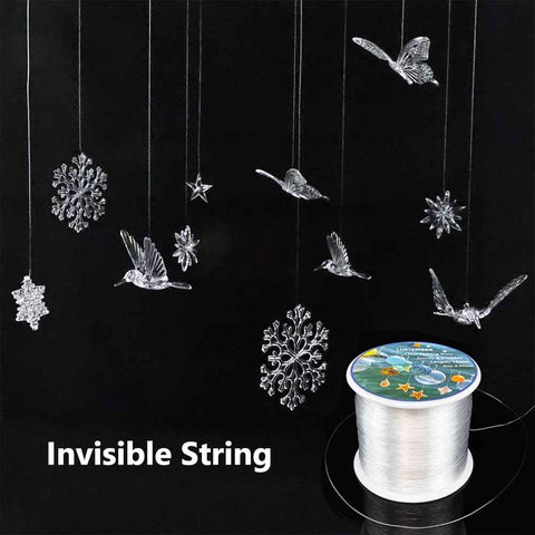 LUSTEMBER Fishing Wire, 1640 ft Clear Fishing Line, Strong Invisible String for Hanging Decorations, Balloons, Crafts, Jewelry Making, Beading, Bracelets and Necklaces