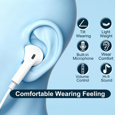 1 Pack-USB C Headphones for iPhone 17/16/15 Pro Max,Type C Earbuds Wired Earphones with Mic & Remote Control Noise Cancelling for iPhone 17/16/15 Plus/Air/Pro, iPad Pro, Galaxy S25/S24/S23/S22,Note 20