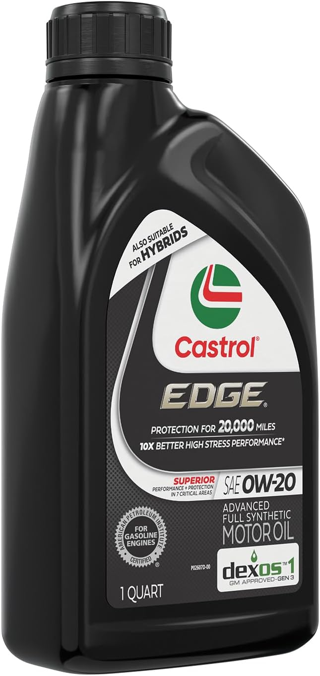Castrol EDGE 0W-20 Advanced Full Synthetic Motor Oil, 1 Quart, Pack of 6