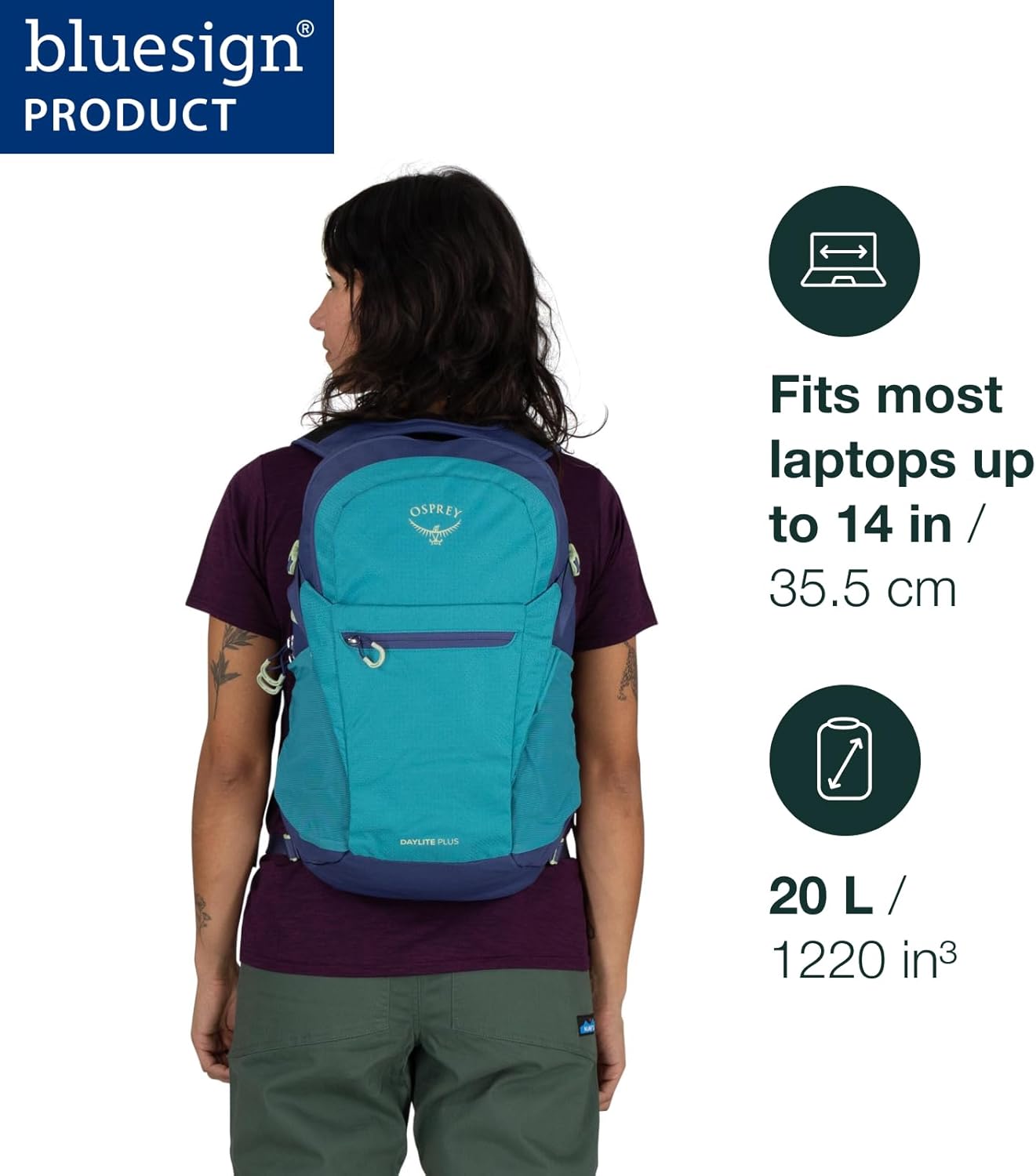 Osprey Daylite Plus Commuter Backpack – Lightweight, Everyday Pack with Laptop Sleeve and Water Bottle Pockets – Ideal for Work, School, and Travel with Versatile Storage Options, Wander Yellow