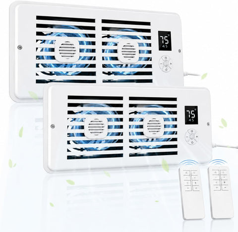 AC Vent Booster Fan 4" x 10" Register, Improves Room Airflow, 2Pack