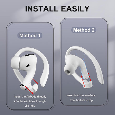 2 Pairs AirPods Ear Hooks for AirPods Pro 2 Pro, 4 3 2 1, White