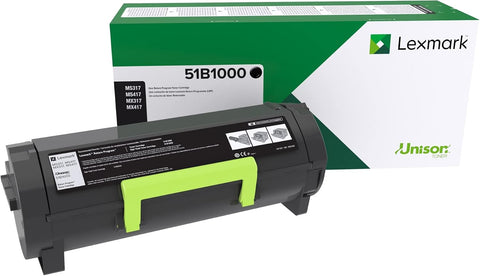 Lexmark 51B1000 MS317dn MX317dn MS417dn MX417de MS517dn MX517de MS617dn MS617de Return Program Cartridge Toner