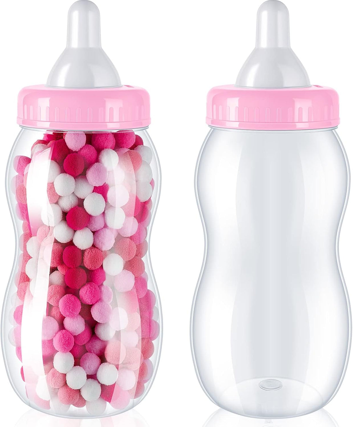 Tessco for you 2 Pcs 15in Jumbo Baby Bottle Bank Baby Shower, Pink