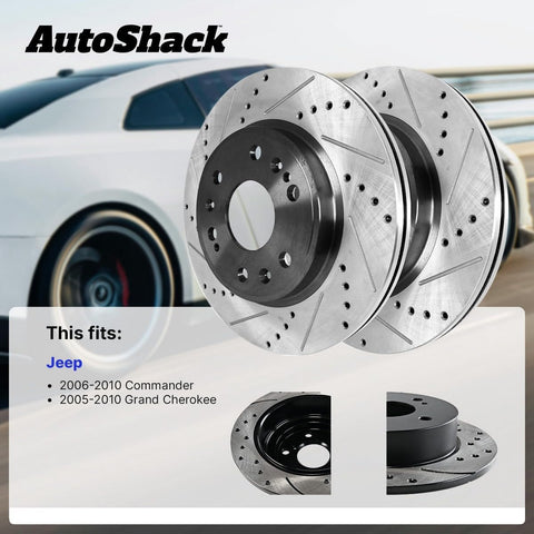 AutoShack Front E-Coated Rotors 12.91" (328 mm) for Jeep Commander 2010