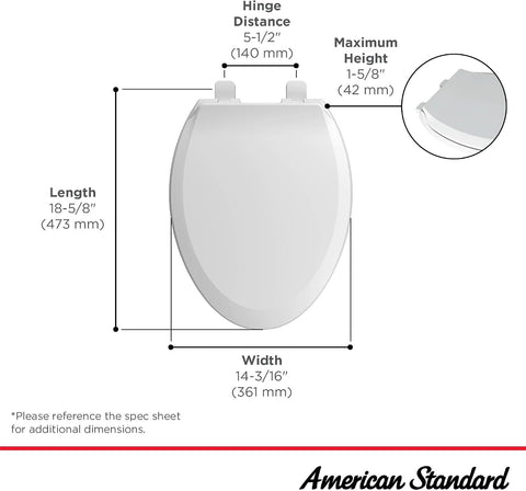 American Standard Transitional Elongated Toilet Seat, Soft Close, White