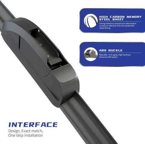 OEM QUALITY 22" + 22" Premium All-Seasons Stable And Quiet Windshield Wiper Blades(Set of 2)