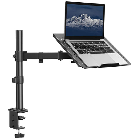 HUANUO Laptop Desk Mount, Laptop Mount for 17-inch Notebooks or 15”-32” Monitors, Laptop Arm with Ventilated Tray, Fully Adjustable Arm with Tilt, Swivel & Rotation, Holds up to 22 lbs