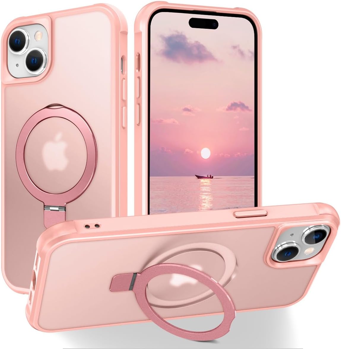 CHAOFEnG Compatible with iPhone 15 Pro Case with Stand, Pink