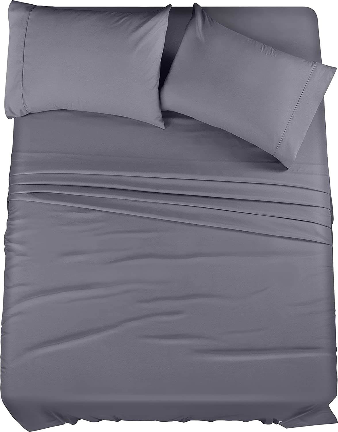 Utopia Bedding King Bed Sheets Set - 4 Piece Bedding - Brushed Microfiber - Shrinkage and Fade Resistant - Easy Care (King, Grey)