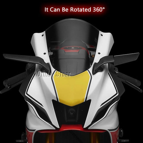 Fit for Yamaha YZF R7 2021-2023 2024 2025/ YZF R9/ YZF R6 2017-2020 Motorcycle Accessories Black Rearview Mirrors 360° Rotatable Wind Wing Side Mirrors for YZF R9 2025-2026