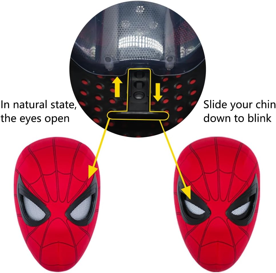 Spider Hero Mechanical Eyes Homecoming Mask - Super Hero Full Mask Moving Lenses Cosplay Wearable Prop