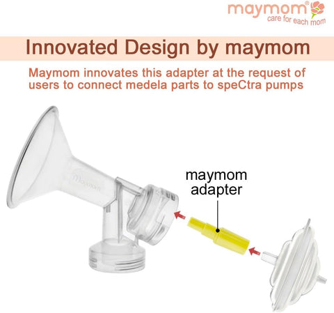Maymom Backflow Protector Compatible with Spectra S2 S1, 9 Plus Breastpumps with Bonus Flange Adapters. Replacement Spectra Pump Parts Backflow Protector Silicone Diaphragm; 4 pc