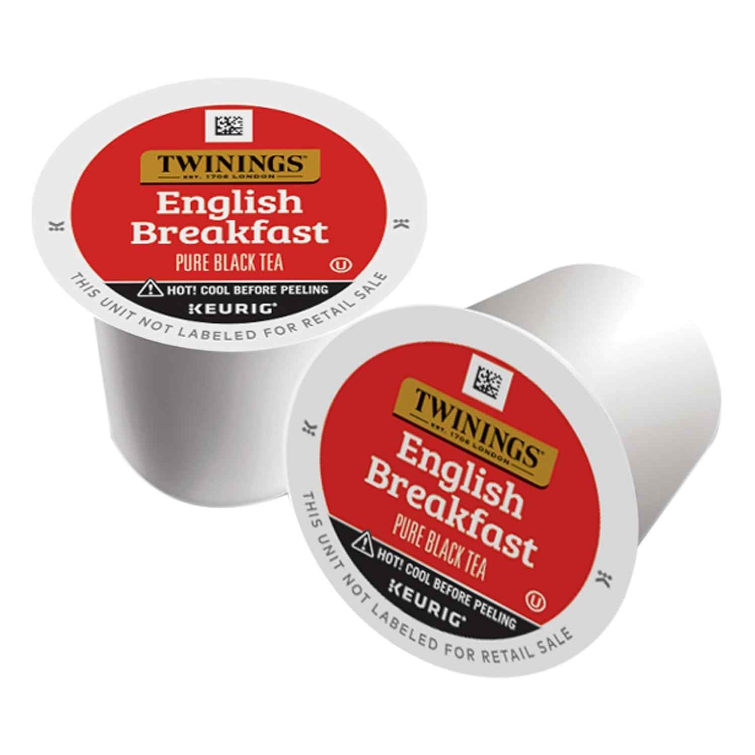 Twinings English Breakfast Black Tea K-Cups for Keurig, 56 CT Box (1 Pack) | A Smooth Classic Tea, Flavourful, Robust, Naturally Caffeinated, 56 K-Cup Pods for Single Serve Brewers, Enjoy Hot or Iced