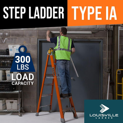 Louisville Ladder 6 ft Fiberglass Step Ladder, FS1506, Type IA, 300 lbs