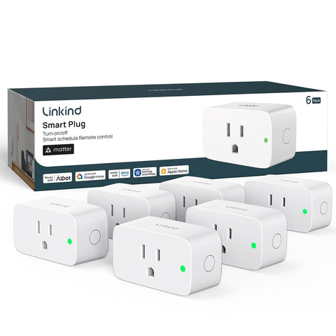 Linkind Matter Smart Plug, Work with Apple Home, Alexa, Siri, Google Home