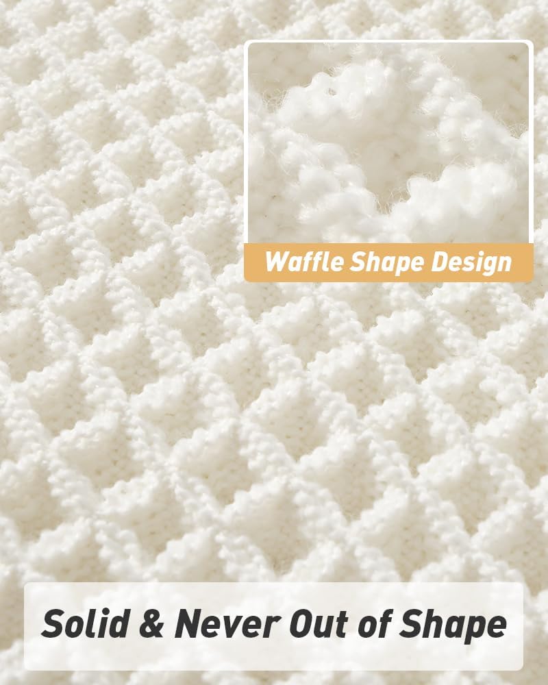 Upgraded Waffle Bath Mat Ultra Absorbent Non Slip Bathroom Mat, 17" x 24"