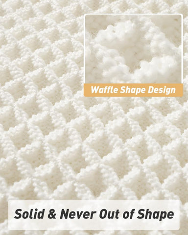 Upgraded Waffle Bath Mat Ultra Absorbent Non Slip Bathroom Mat, 17" x 24"
