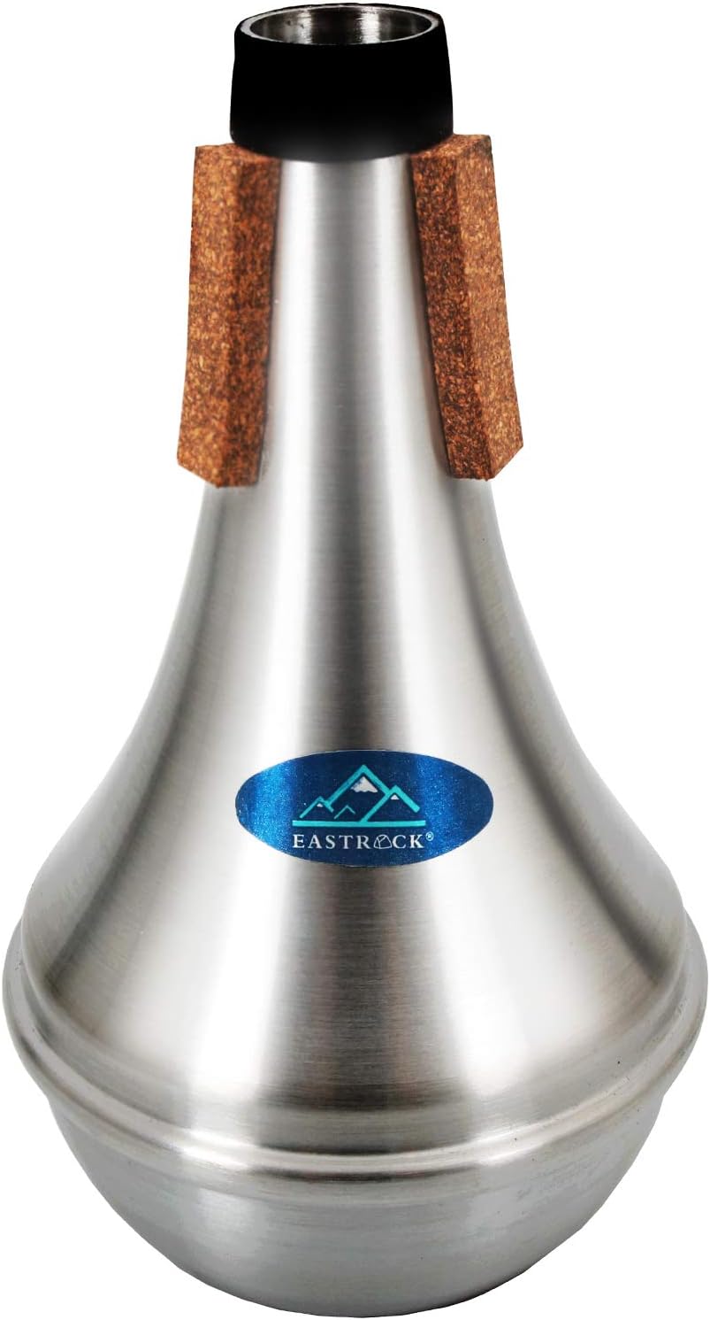 EASTROCK Trumpet Straight Mute Silencer in Aluminum with Rubber Cork