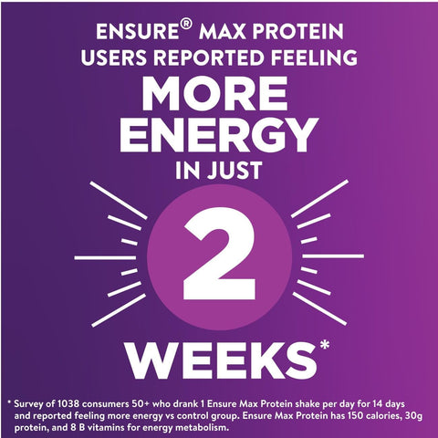 Ensure Max Protein Creamy Peach Shake, 30g High Protein, 12 Pack | 30g Protein to Support Muscle Health & Manage Hunger for Adults, Each Protein Shake has 1g Sugar, 150 Calories, 4g Fiber